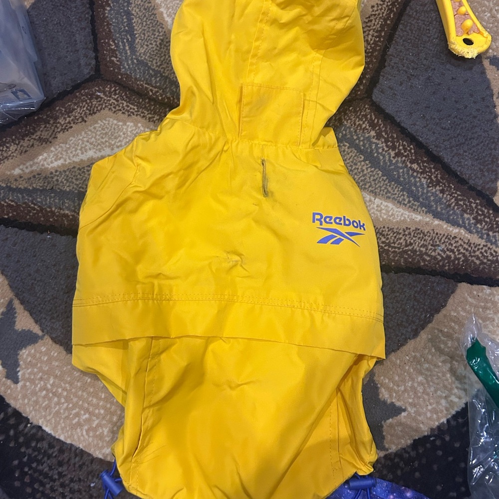 Reebok Yellow Hooded Dog Rain Jacket